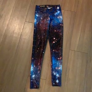 Black milk clothing blue galaxy leggings size small